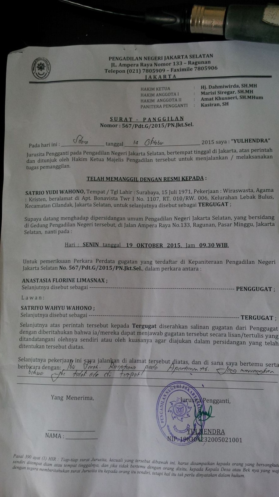 Detail Surat Panggilan Sidang Cerai Nomer 7