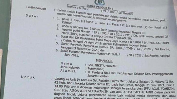 Detail Surat Panggilan Tersangka Nomer 9