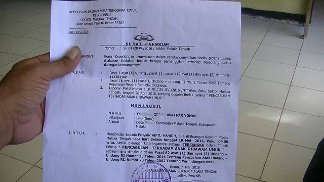 Detail Surat Panggilan Tersangka Nomer 26