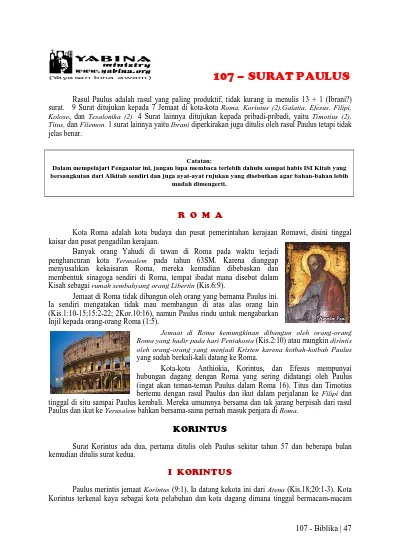Download Surat Paulus Yang Pertama Kepada Jemaat Di Korintus Nomer 7