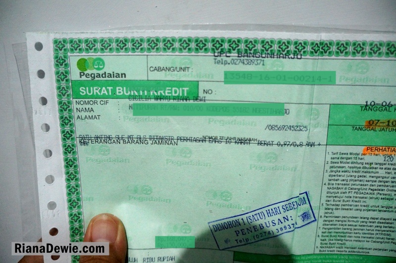 Detail Surat Pegadaian Emas Nomer 25