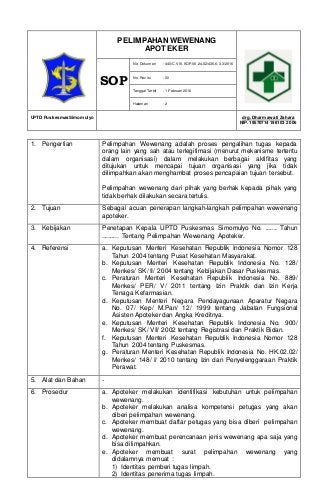 Detail Surat Pelimpahan Wewenang Nomer 26