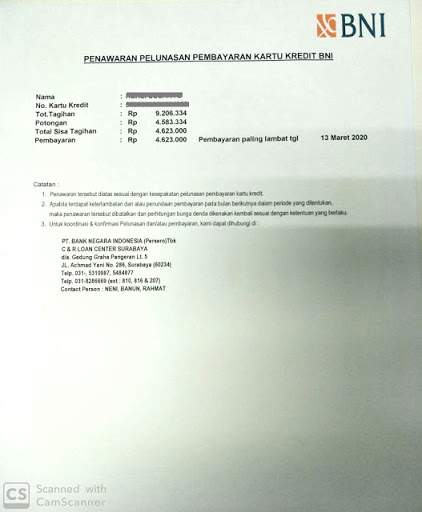 Detail Surat Pelunasan Kartu Kredit Nomer 40