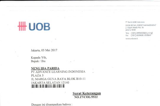 Detail Surat Pelunasan Kartu Kredit Nomer 42