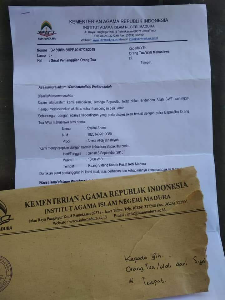 Detail Surat Pemanggilan Orang Tua Nomer 29