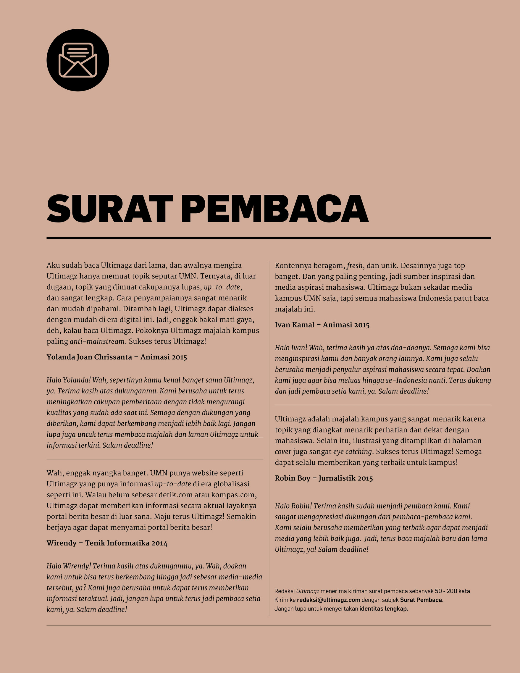 Detail Surat Pembaca Di Majalah Nomer 17