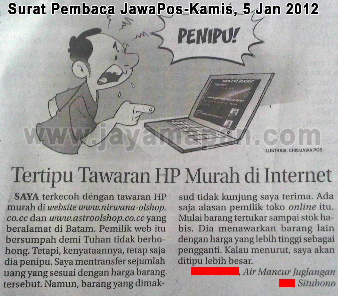 Detail Surat Pembaca Jawa Pos Nomer 11