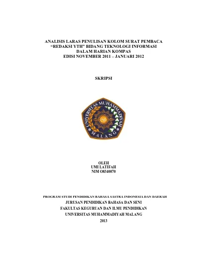 Detail Surat Pembaca Kompas Nomer 36