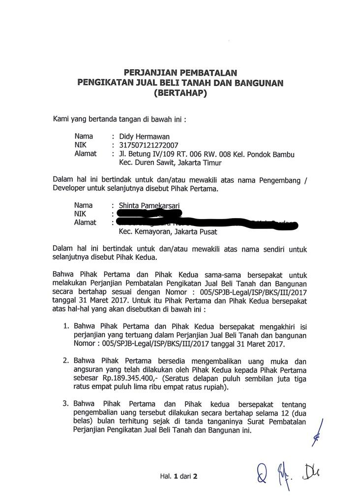 Detail Surat Pembatalan Pembelian Rumah Nomer 19