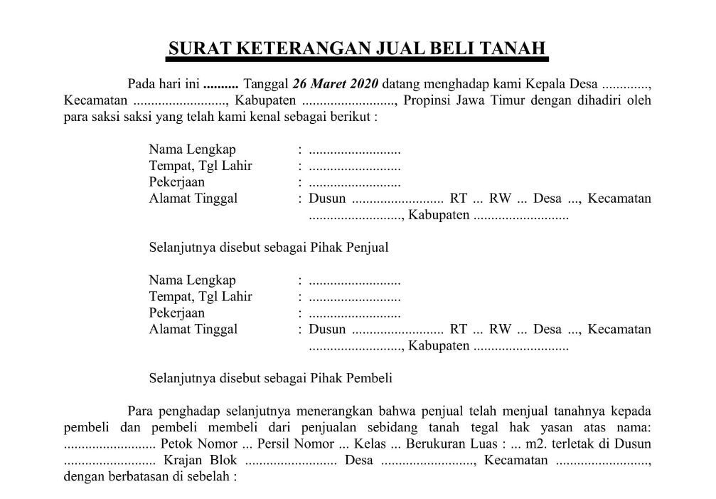 Detail Surat Pembelian Tanah Nomer 29