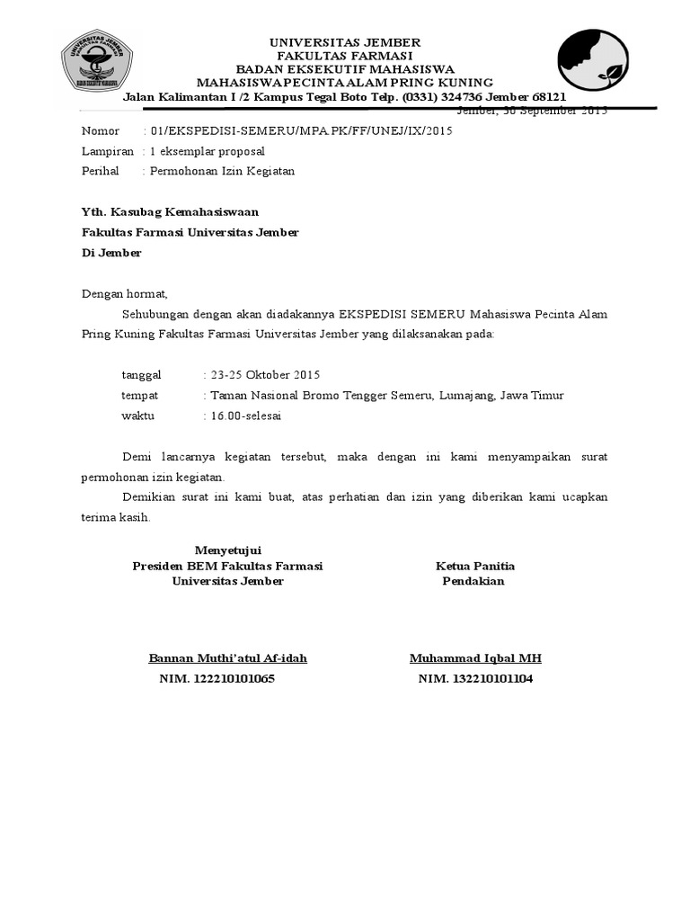 Detail Surat Pemberian Izin Nomer 45