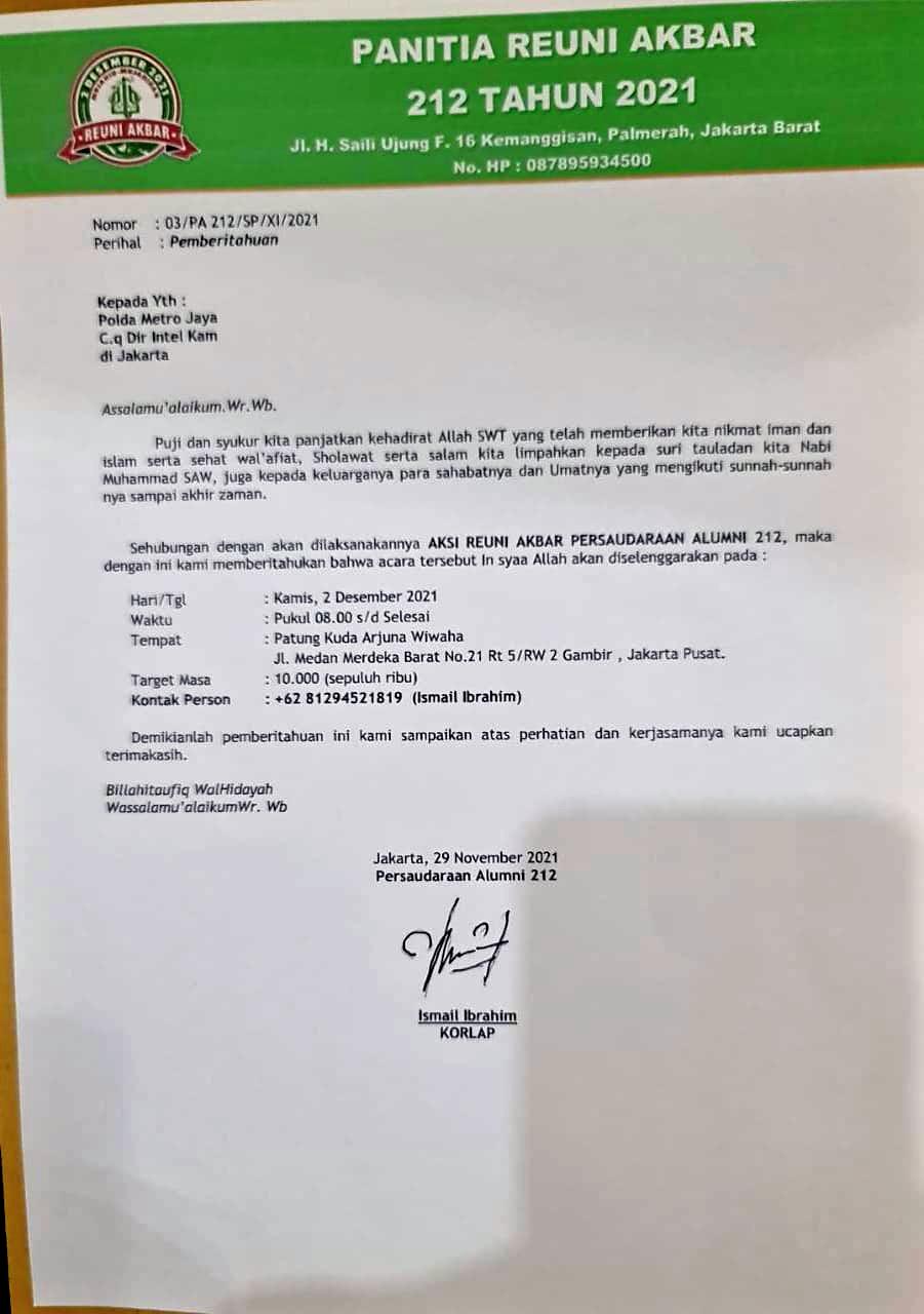 Detail Surat Pemberitahuan Aksi Nomer 42