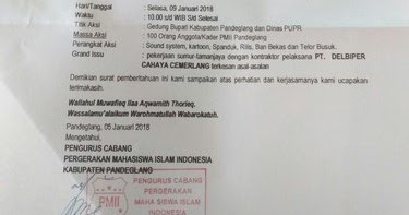 Detail Surat Pemberitahuan Aksi Nomer 9