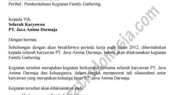 Detail Surat Pemberitahuan Family Gathering Nomer 15