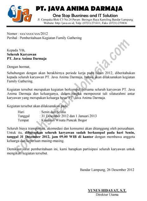 Detail Surat Pemberitahuan Family Gathering Nomer 7