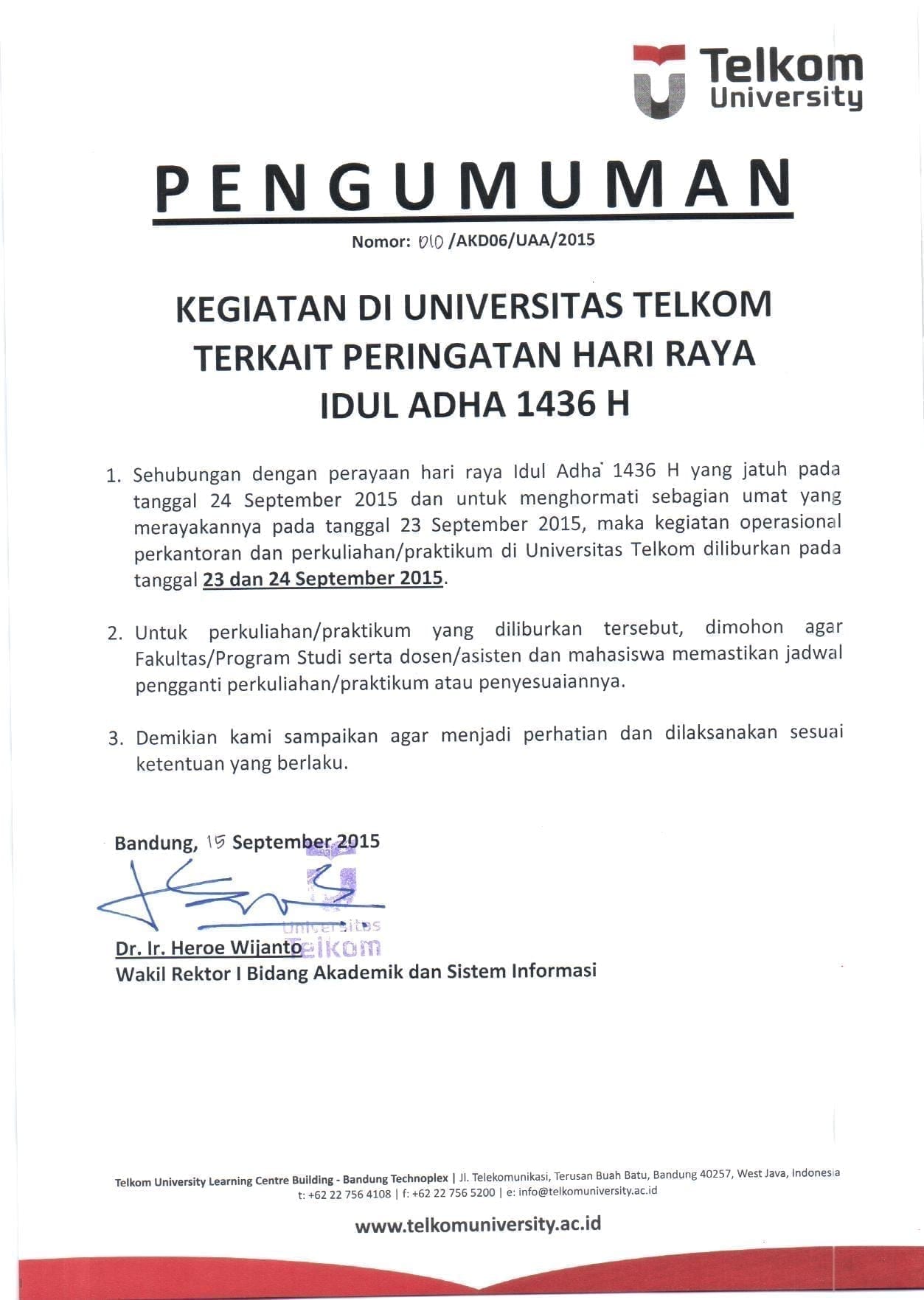 Detail Surat Pemberitahuan Libur Nomer 7