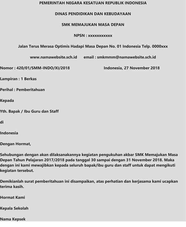 Detail Surat Pemberitahuan Resmi Nomer 25