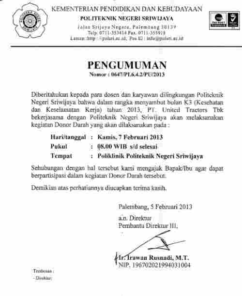 Detail Surat Pemberitahuan Resmi Nomer 7