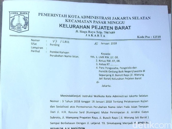 Detail Surat Pemberitahuan Warga Rt Nomer 24