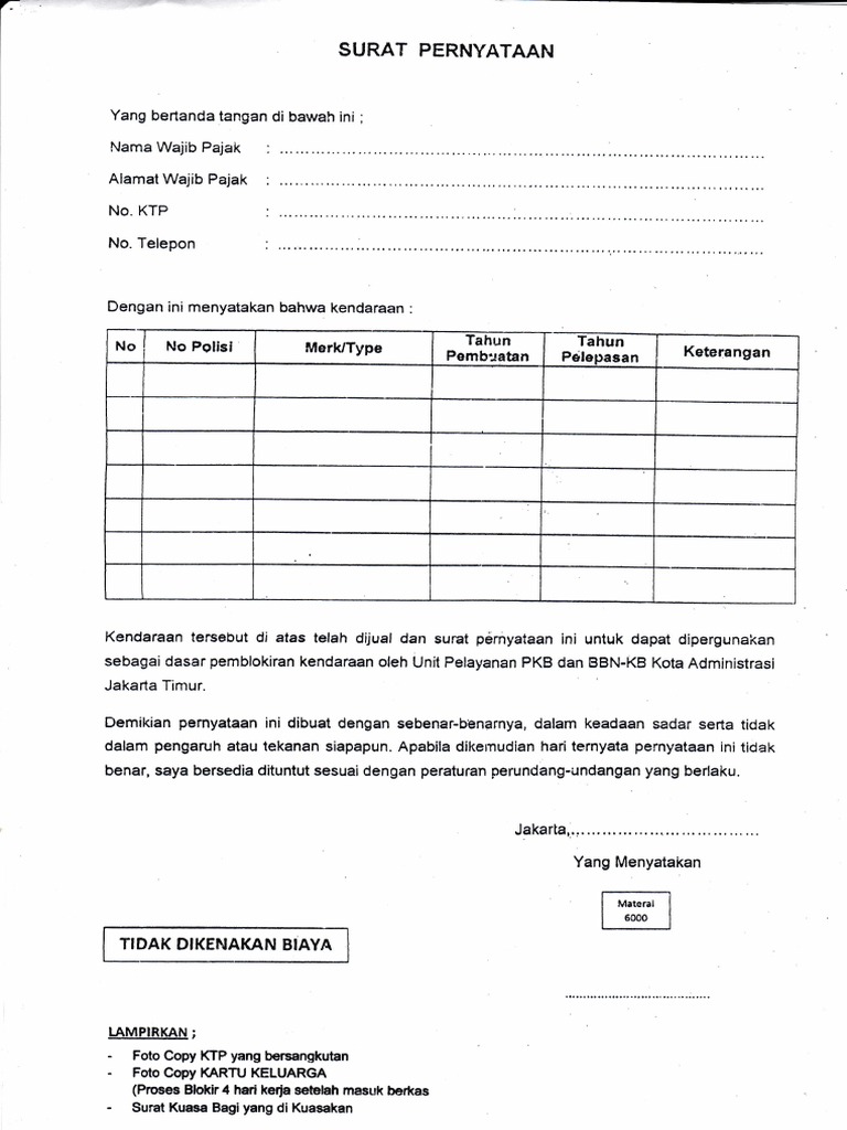 Detail Surat Pemblokiran Kendaraan Nomer 19