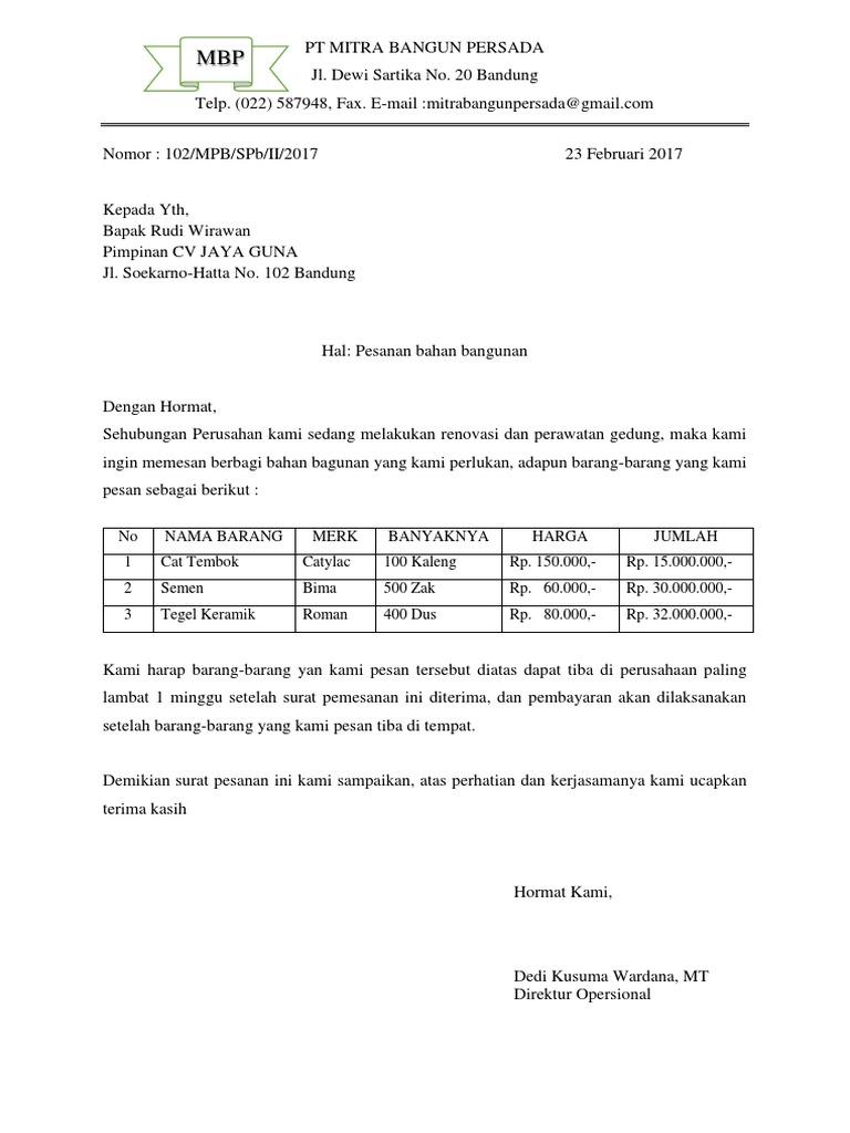 Detail Surat Pemesanan Rumah Nomer 41