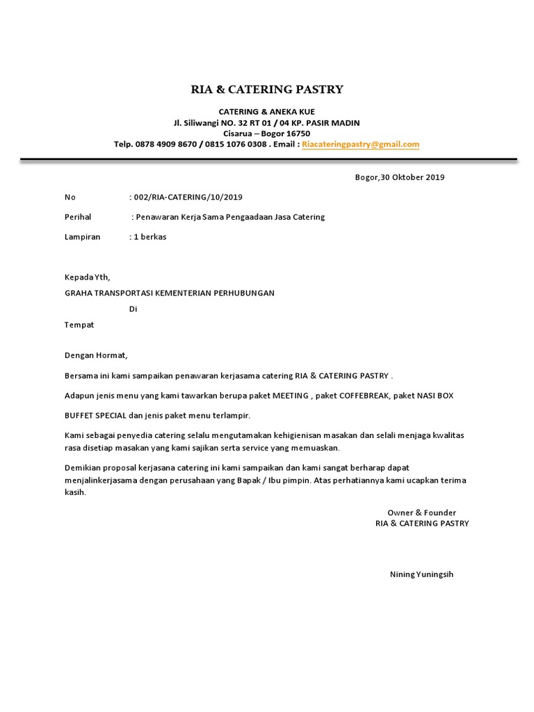 Detail Surat Penawaran Catering Nomer 6