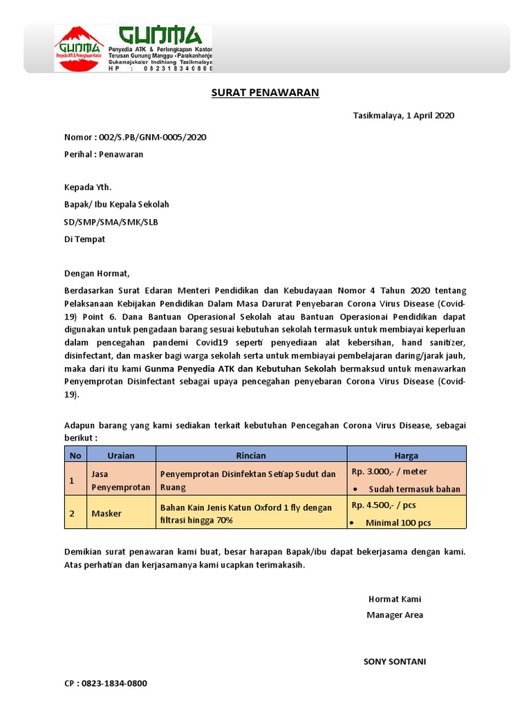 Detail Surat Penawaran Jasa Nomer 50