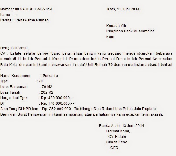 Download Surat Penawaran Jual Beli Rumah Nomer 6