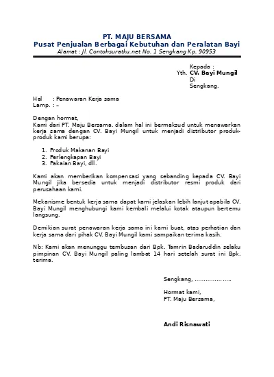 Detail Surat Penawaran Makanan Nomer 17