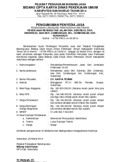 Detail Surat Penawaran Pekerjaan Borongan Nomer 50