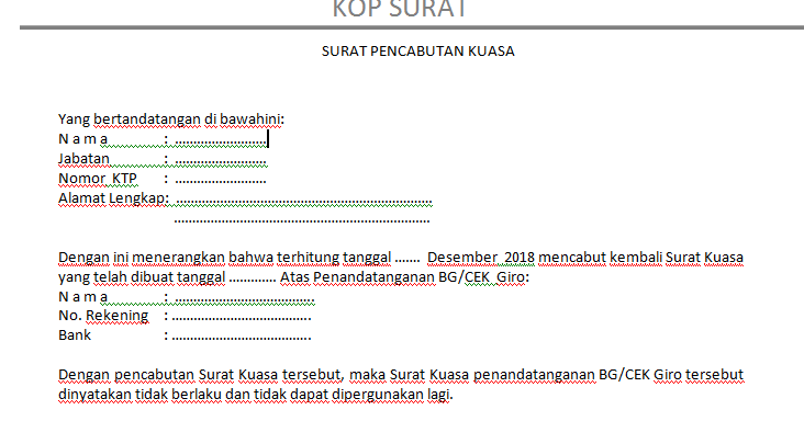 Detail Surat Pencabutan Kuasa Nomer 25