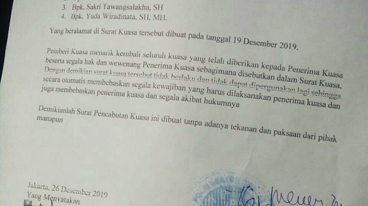 Detail Surat Pencabutan Kuasa Nomer 26