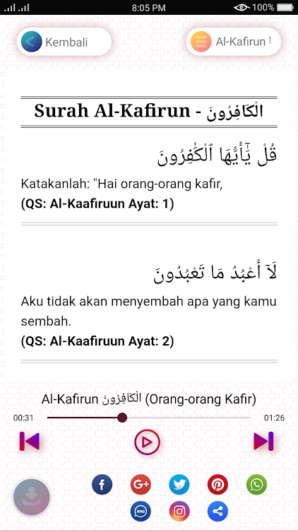 Detail Surat Pendek Al Quran Juz 30 Nomer 48