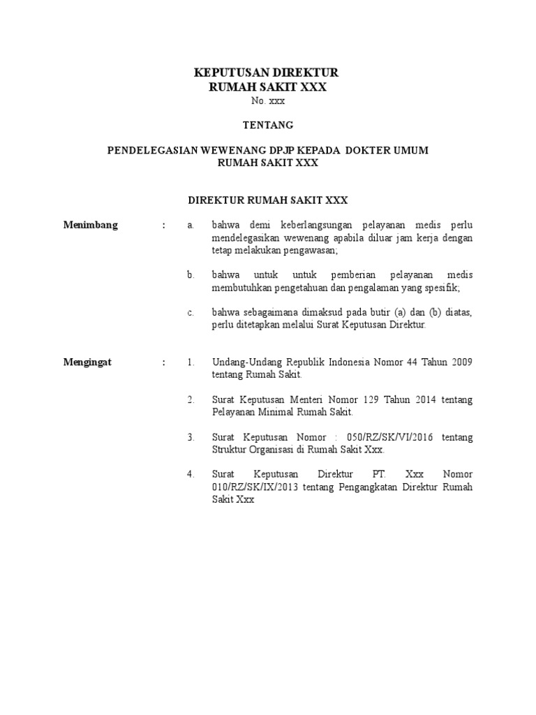 Detail Surat Pendelegasian Wewenang Nomer 12