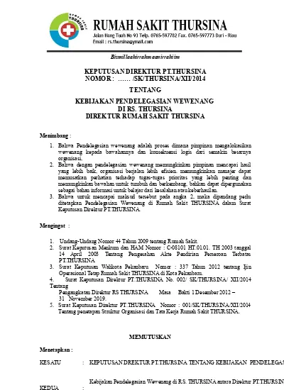 Detail Surat Pendelegasian Wewenang Nomer 27