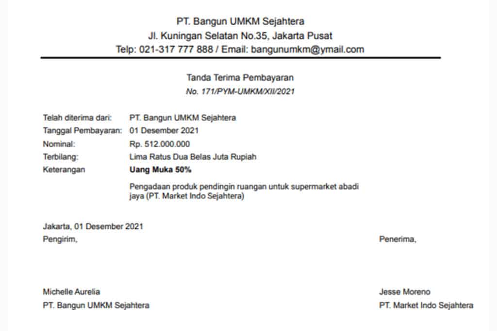 Detail Surat Penerimaan Pembayaran Nomer 14