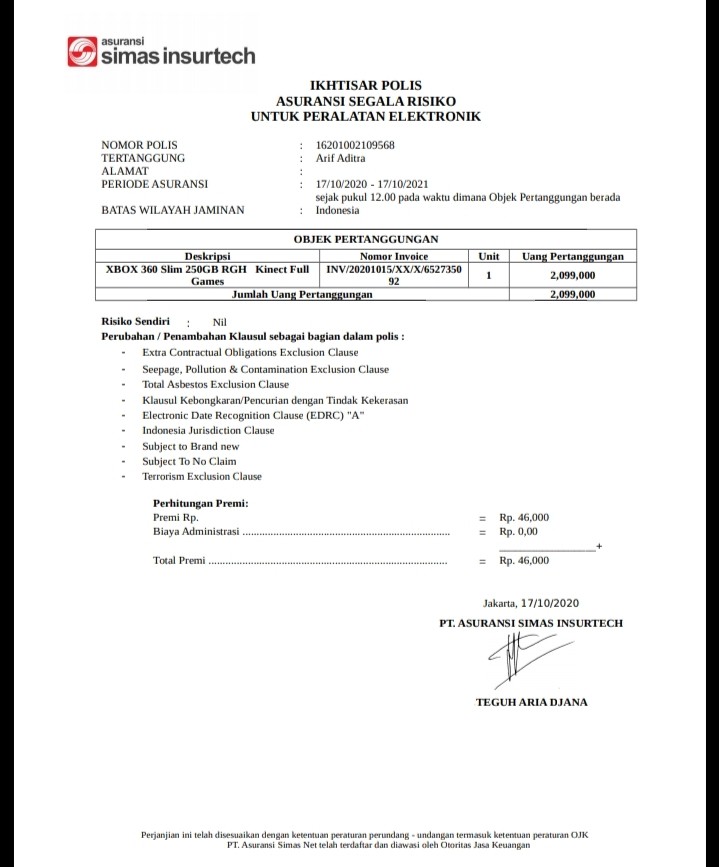 Detail Surat Pengajuan Asuransi Nomer 26