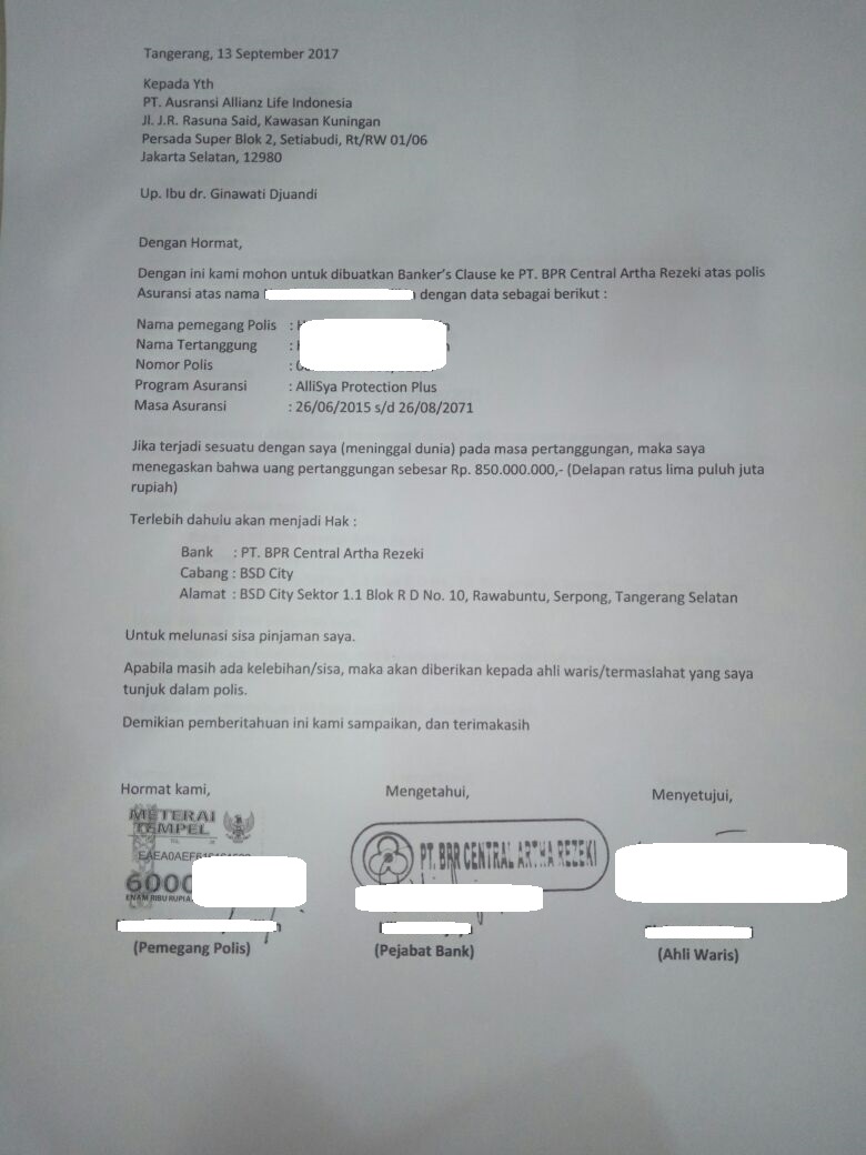 Detail Surat Pengajuan Asuransi Nomer 34