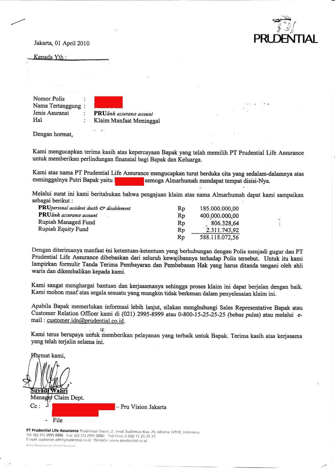 Detail Surat Pengajuan Asuransi Jiwa Nomer 14