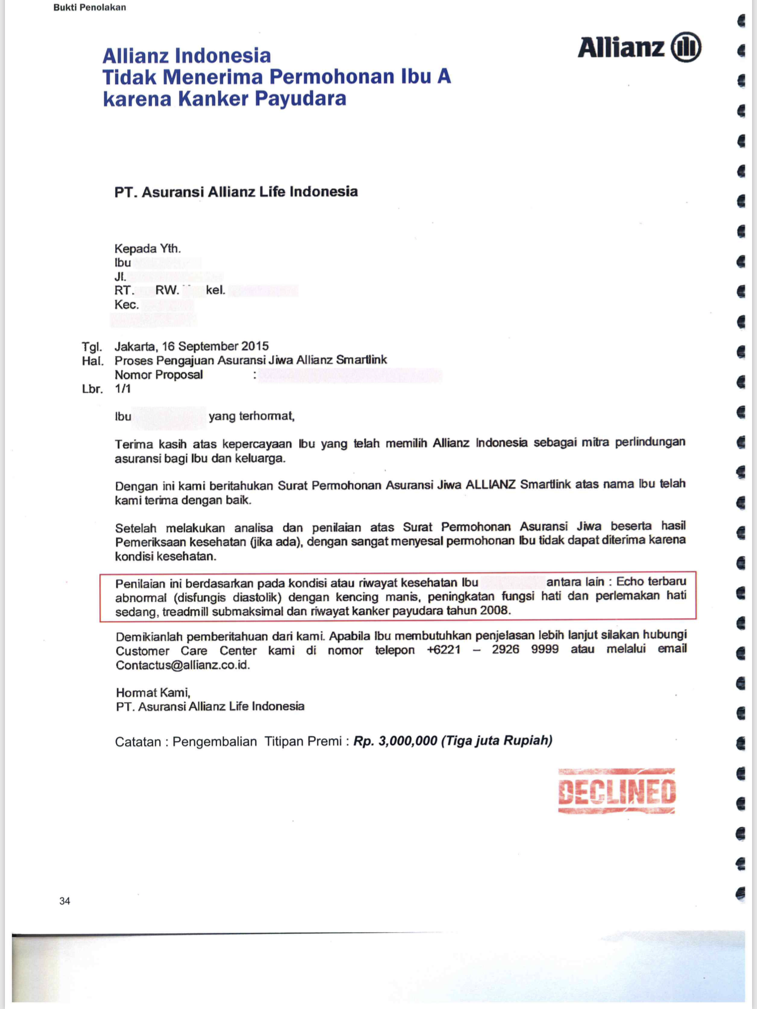 Detail Surat Pengajuan Asuransi Jiwa Nomer 22