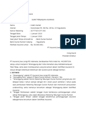 Detail Surat Pengajuan Asuransi Jiwa Nomer 30