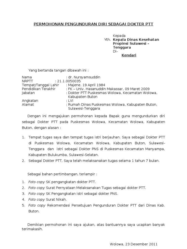 Detail Surat Pengajuan Pengunduran Diri Nomer 28