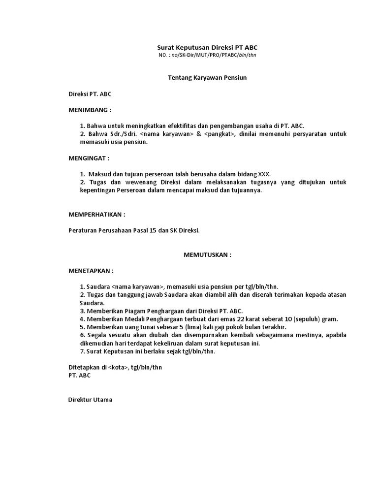 Detail Surat Pengajuan Pensiun Nomer 24