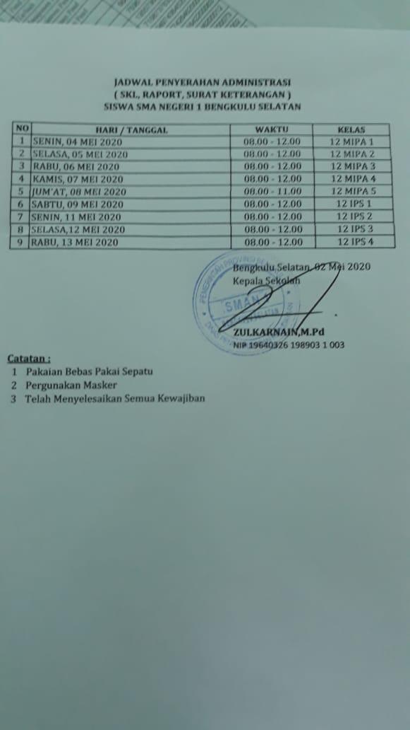 Download Surat Pengambilan Raport Nomer 35