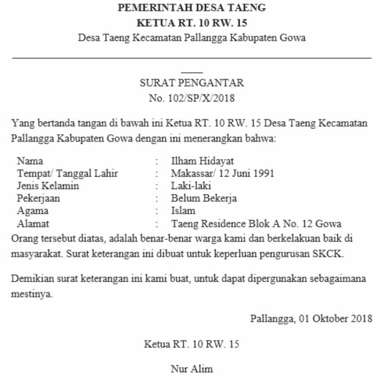 Detail Surat Pengantar Dari Desa Nomer 28