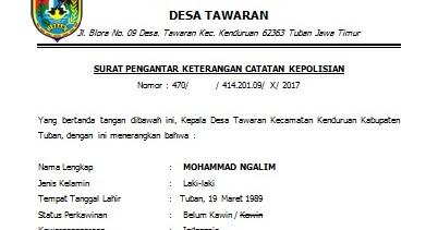 Detail Surat Pengantar Dari Desa Nomer 29