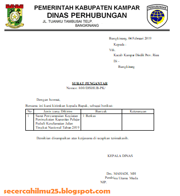 Detail Surat Pengantar Dinas Nomer 8