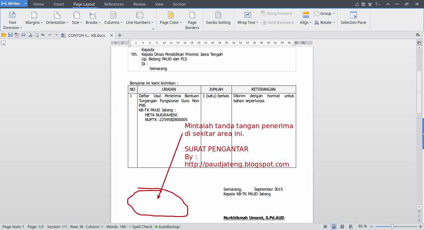 Detail Surat Pengantar Dokumen Nomer 22