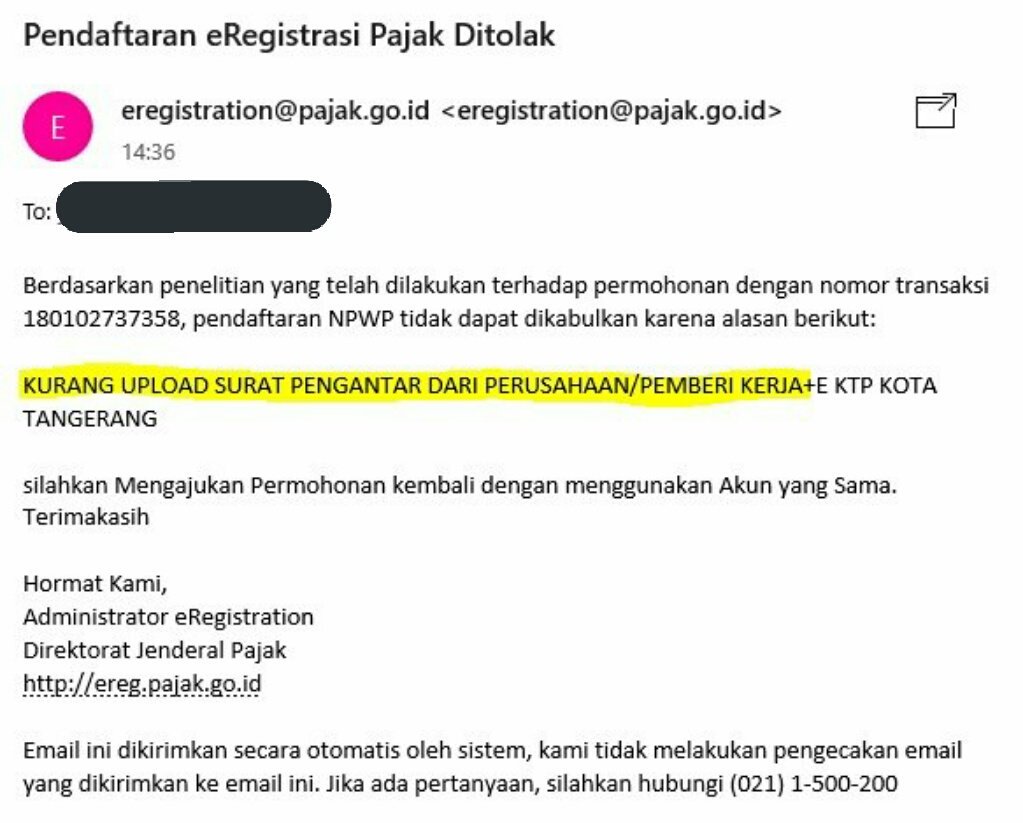 Detail Surat Pengantar Pembuatan Npwp Nomer 33