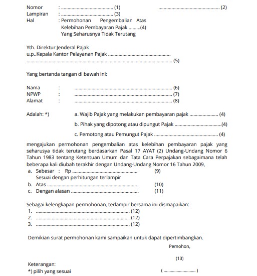 Detail Surat Pengembalian Uang Nomer 13